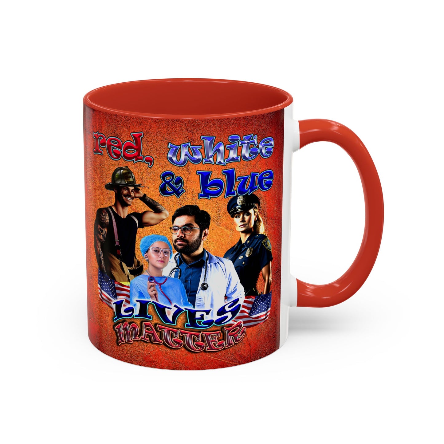 rw&b lives matter - Accent Mug (burnt orange)