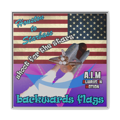 shoot for the stars - framed canvas art (purple-pink wave)