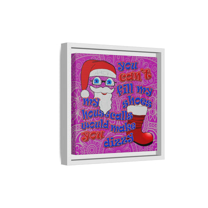 santa's shoes - framed canvas art (pink swirl)