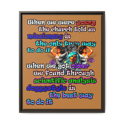 doggystyle - framed canvas art (light brown)