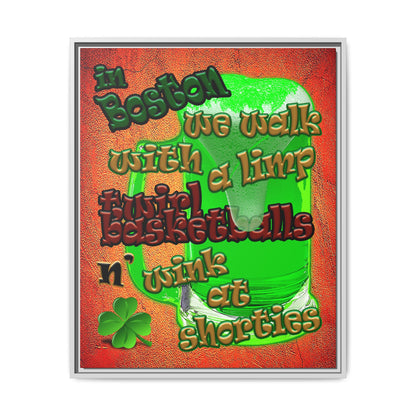 celtics logo - framed canvas art (burnt orange)