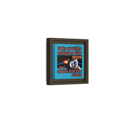 defy conquer reach - framed canvas art (turquoise)