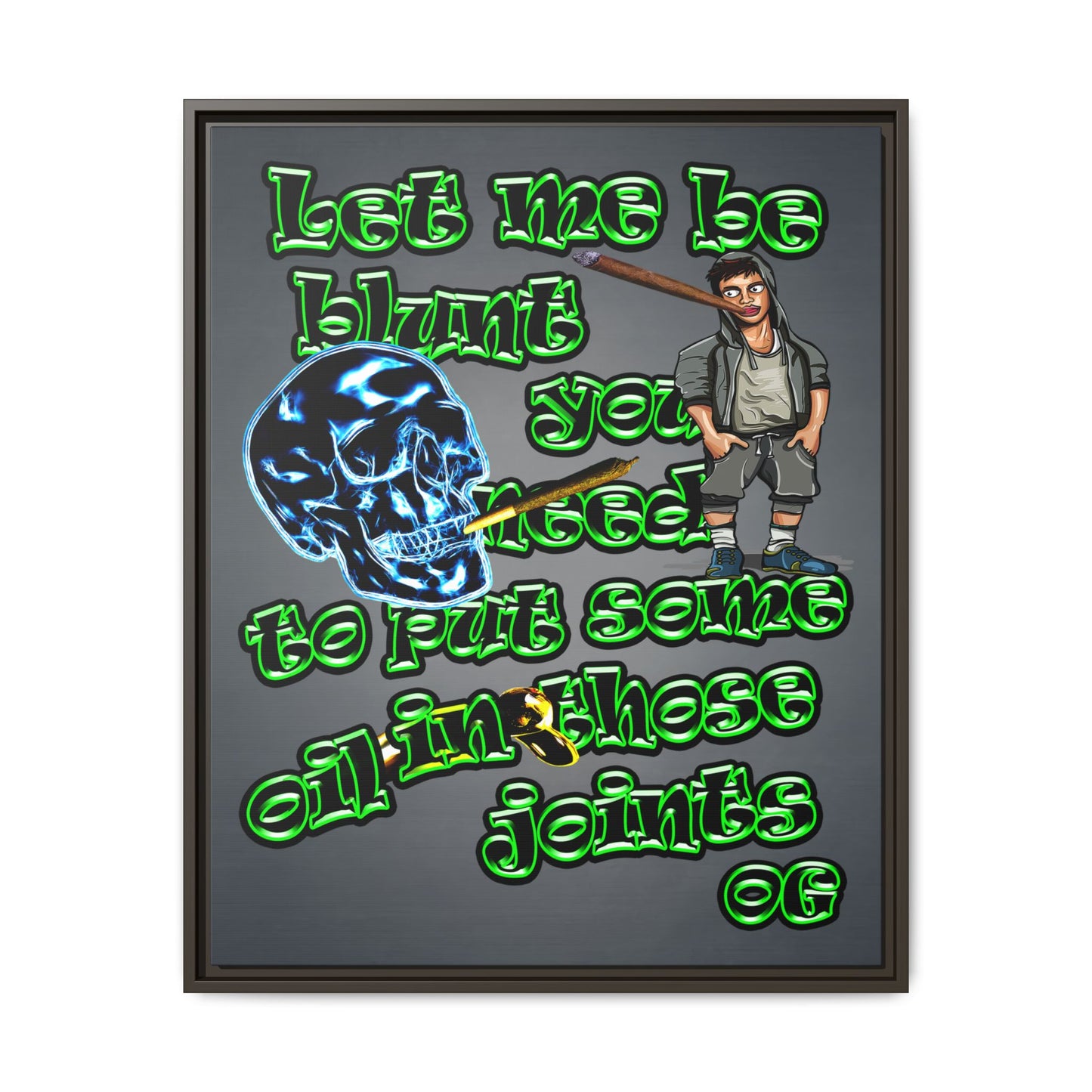 og - framed canvas art (grey-light grey)