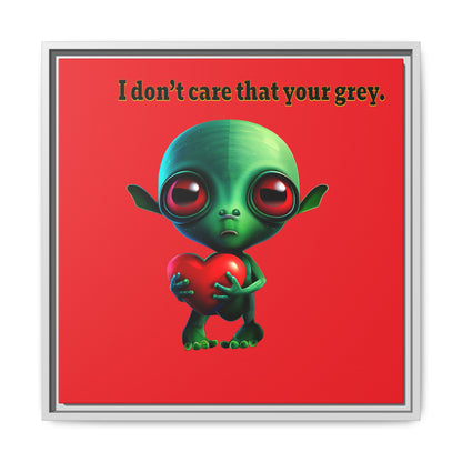 I don't care that your grey - framed canvas art (red)