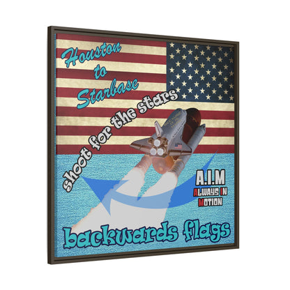 shoot for the stars - framed canvas art (faded blue)