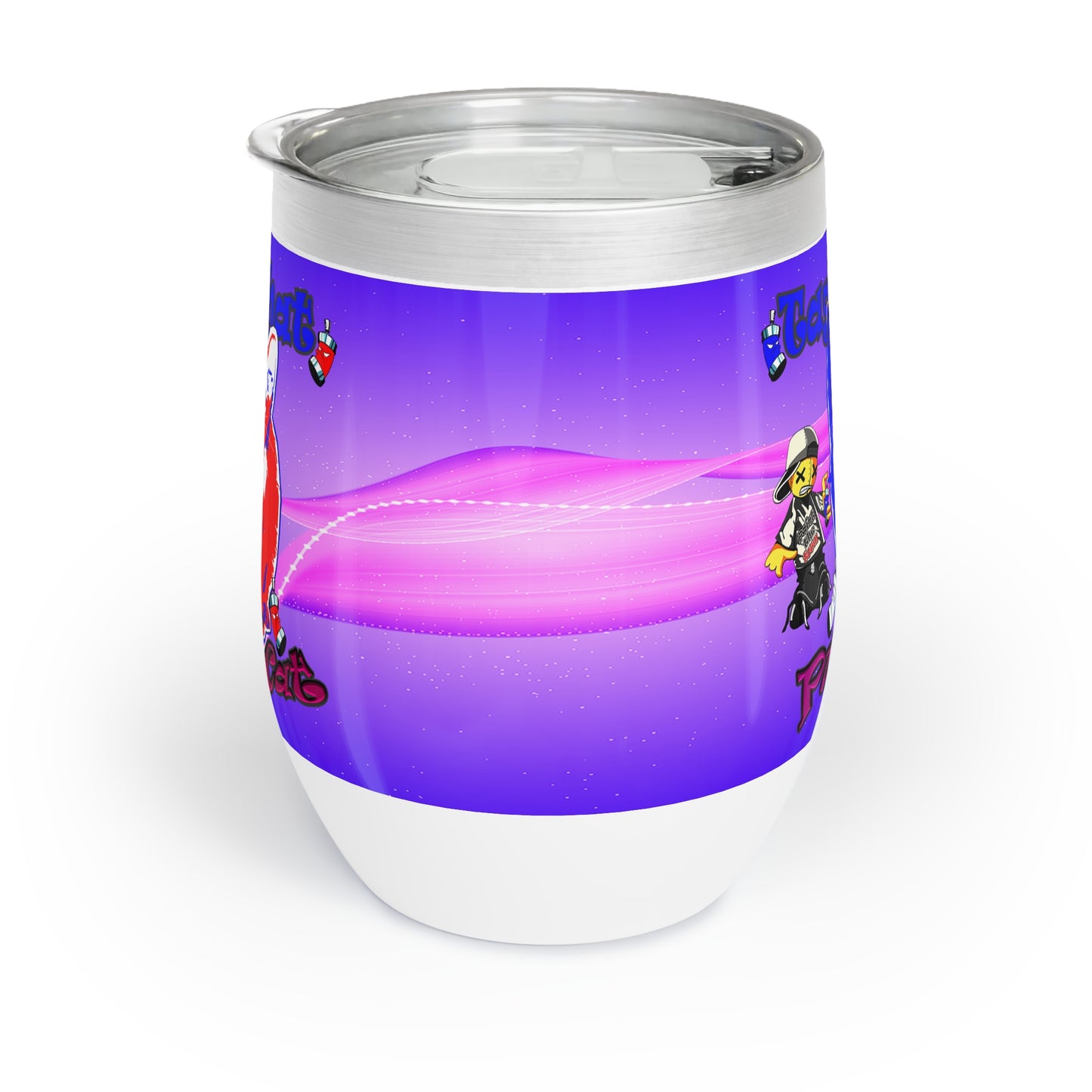 tag that - Chill Wine Tumbler (purple-pink wave)