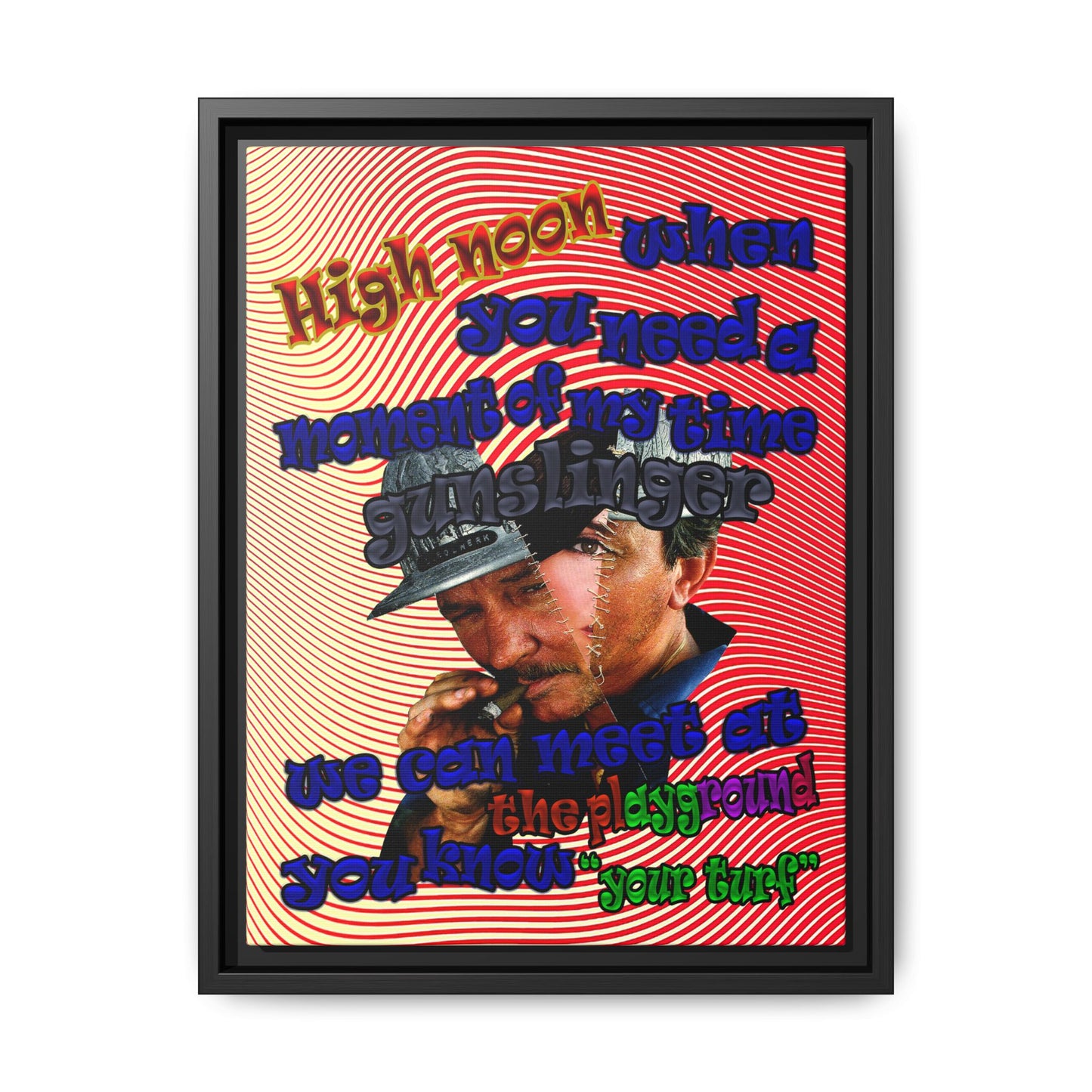 high noon - framed canvas art (yellow-orange wave)