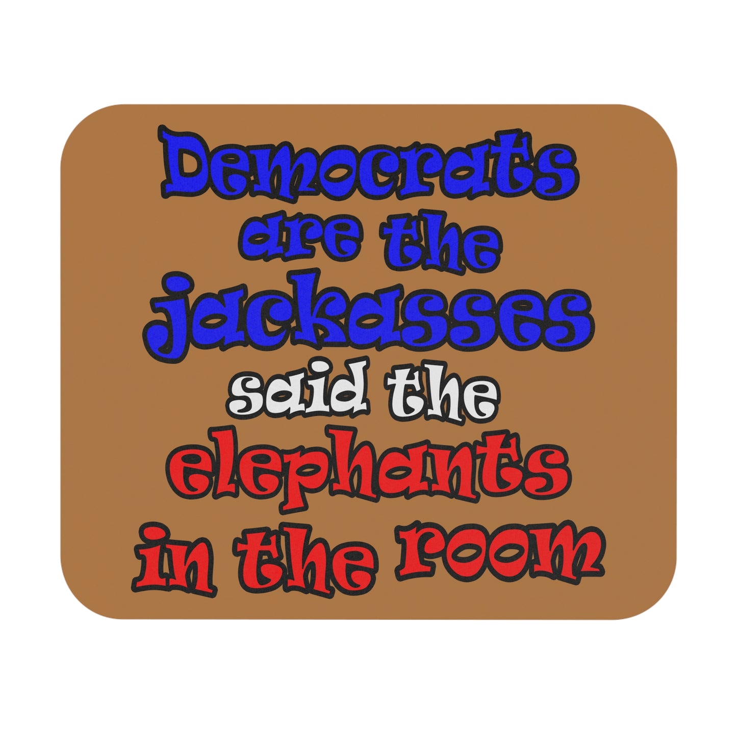 donkeys and elephants - Mouse Pad (Rectangle) (light brown)