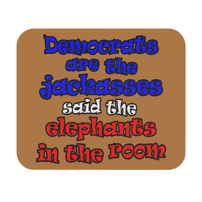 donkeys and elephants - Mouse Pad (Rectangle) (light brown)