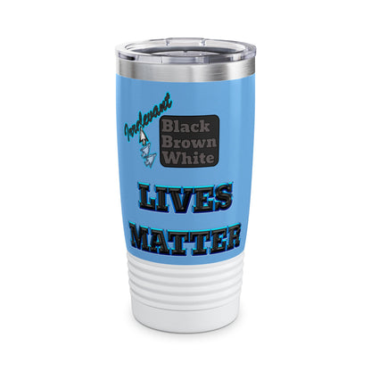 irrelevant - Ringneck Tumbler, 20oz (light blue)