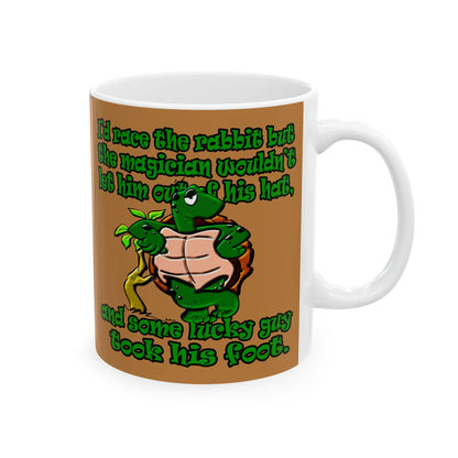 turtle race - White Mug (light brown)