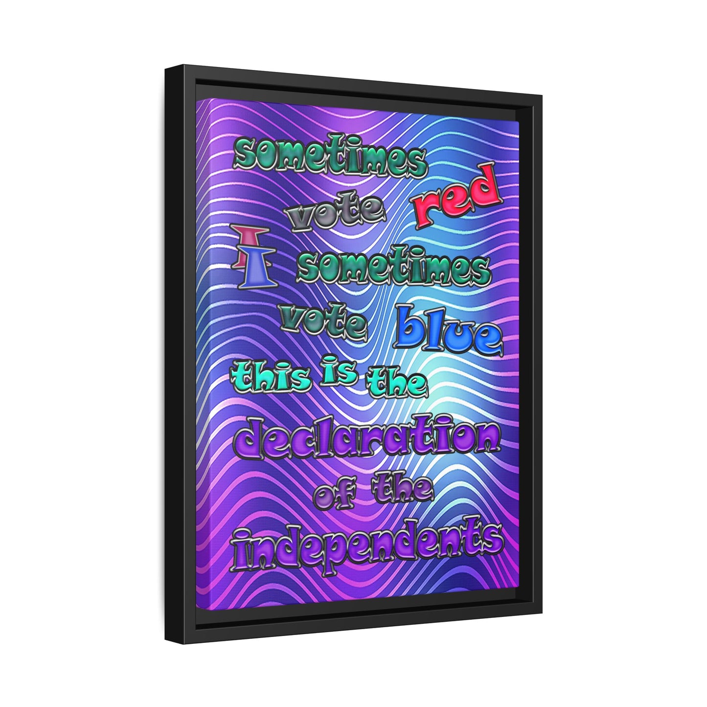 declaration of the independents - framed canvas art (purple wave)
