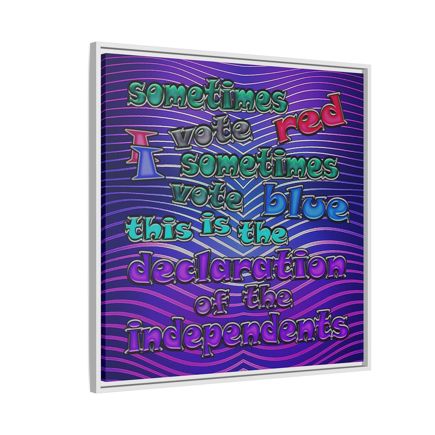declaration of the independents - framed canvas art (purple wave)