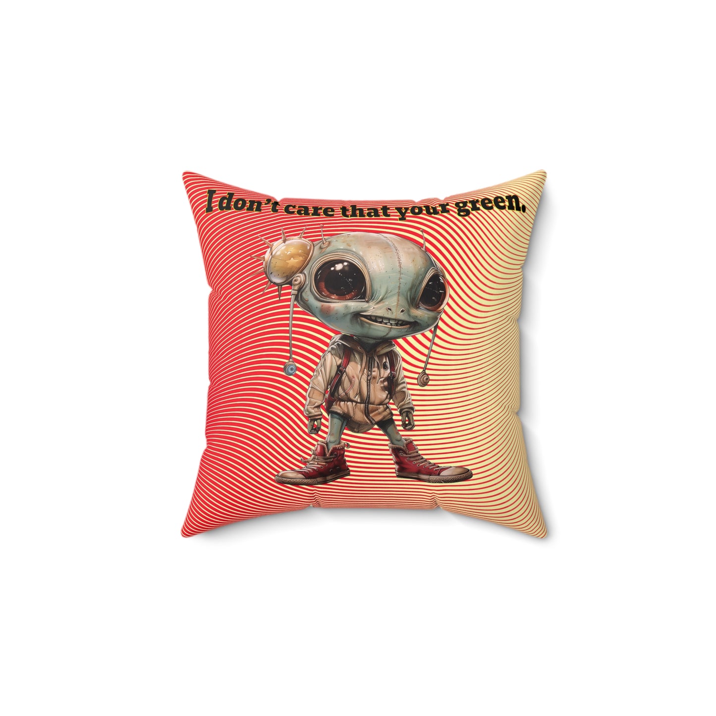 I don't care that your grey - Faux Suede Square Pillow - (yellow-orange wave)