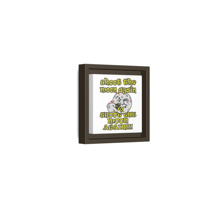 shoot the moon again - framed canvas art (white)