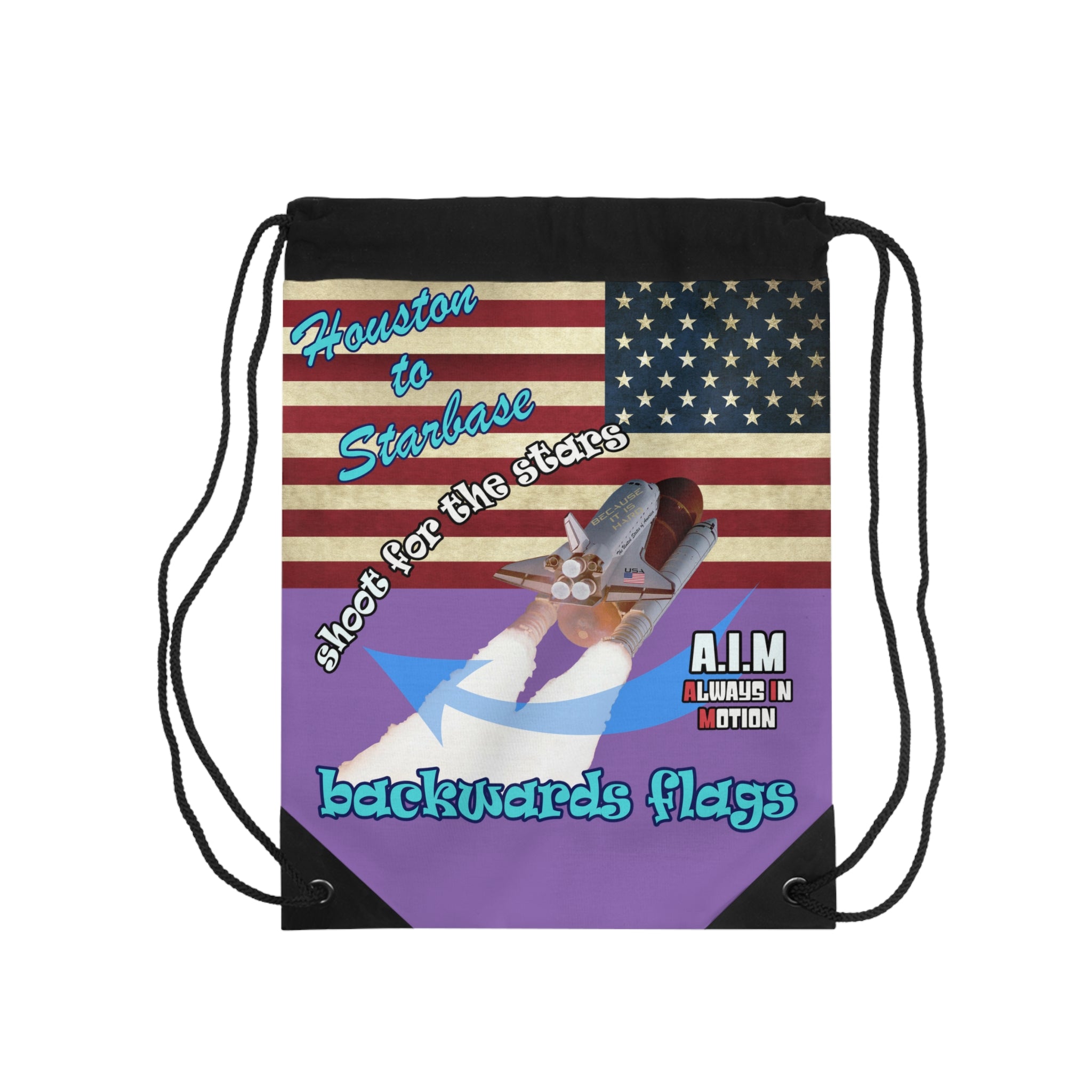 shoot for the stars - Drawstring Bag (light purple)