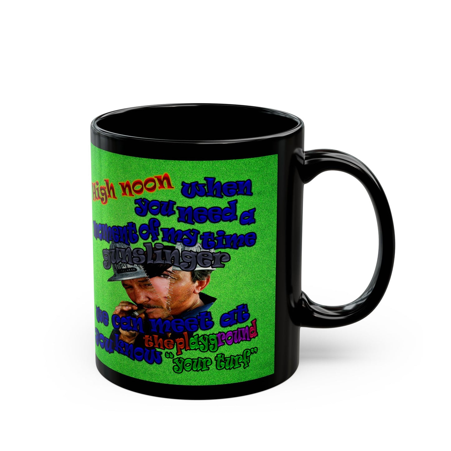 high noon - Black Mug (green turf)