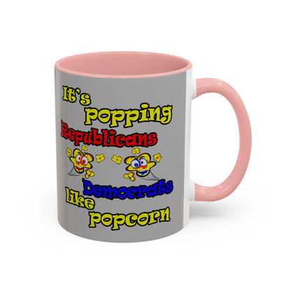 popping like popcorn - Accent Mug (light grey)