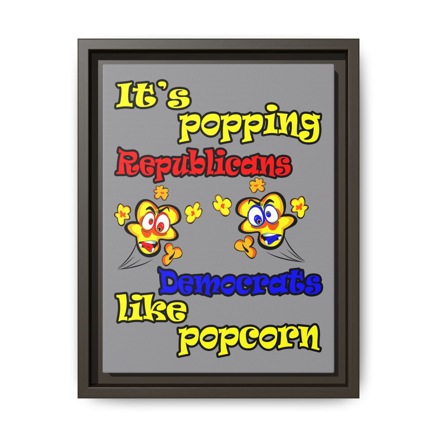 popping like popcorn - framed canvas art (grey)