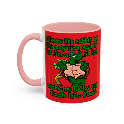 turtle race - Accent Mug (red)