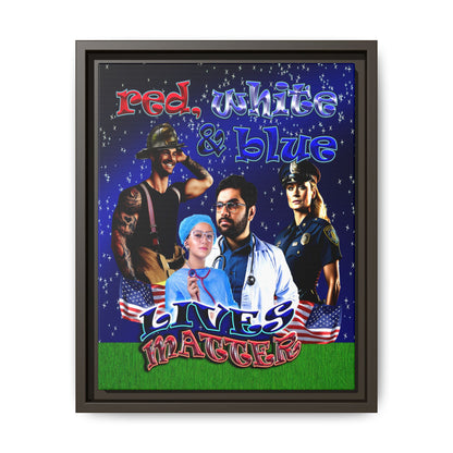 rw&b lives matter - framed canvas art ('snoops' background)