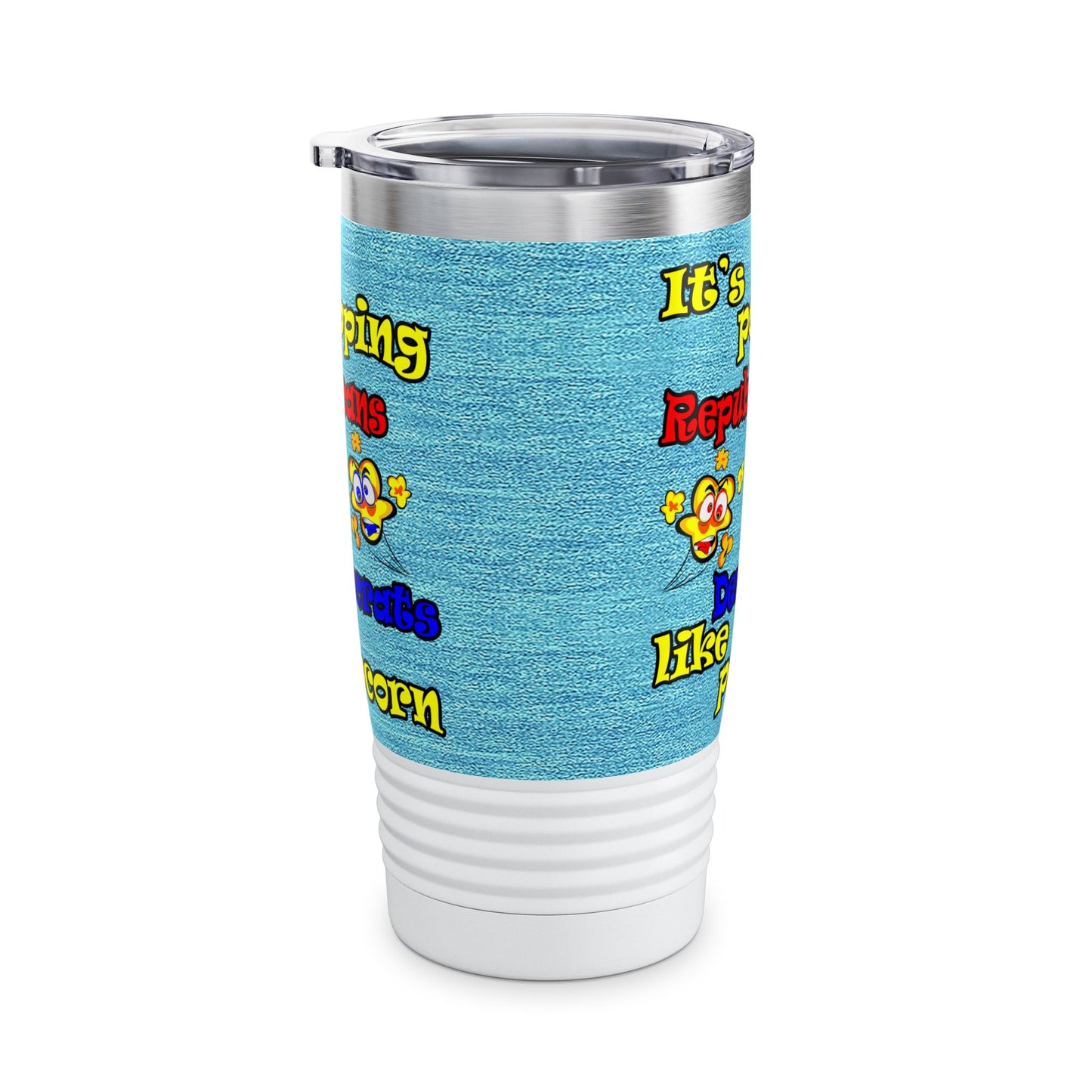 popping like popcorn - Ringneck Tumbler, 20oz (faded blue)