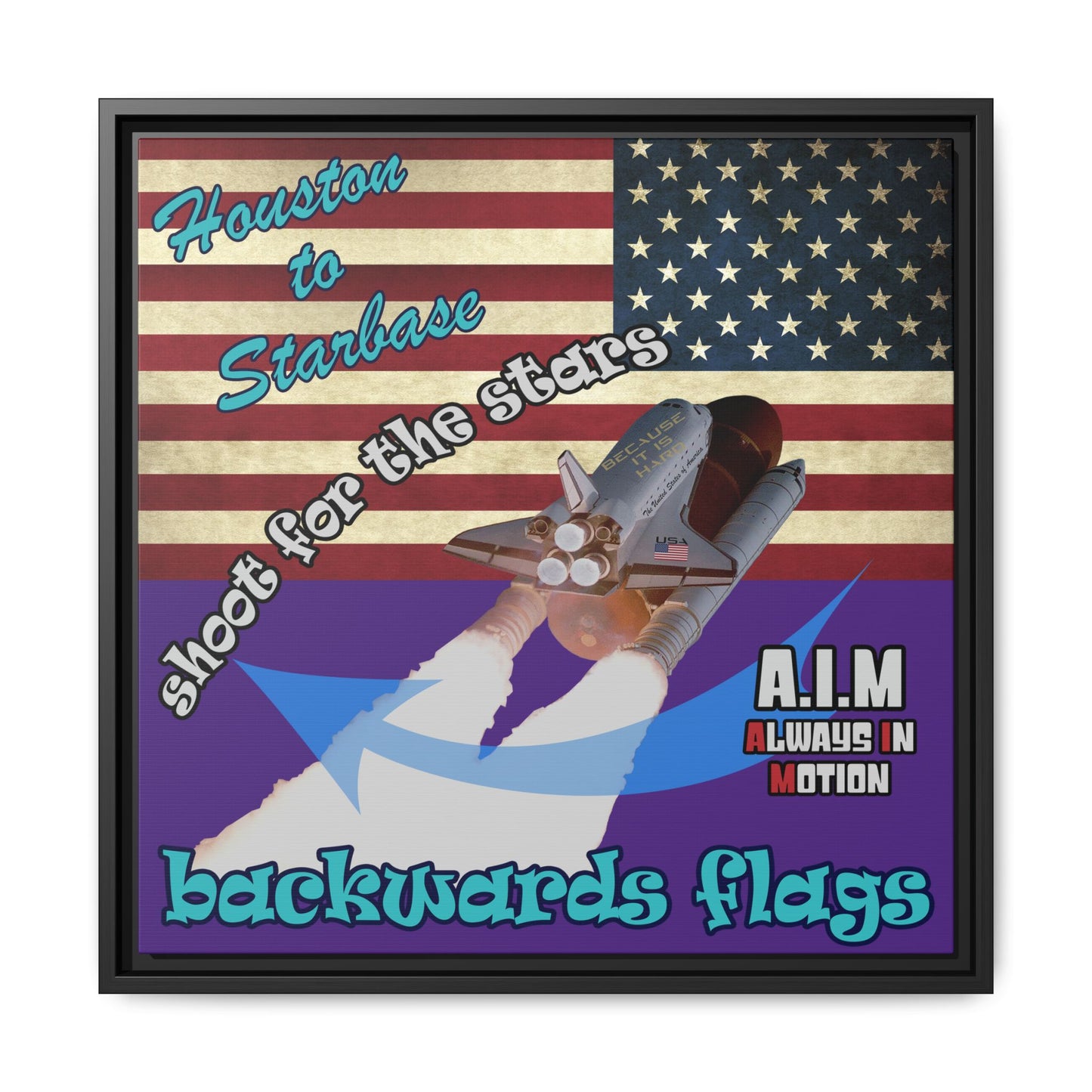 shoot for the stars - framed canvas art (purple)