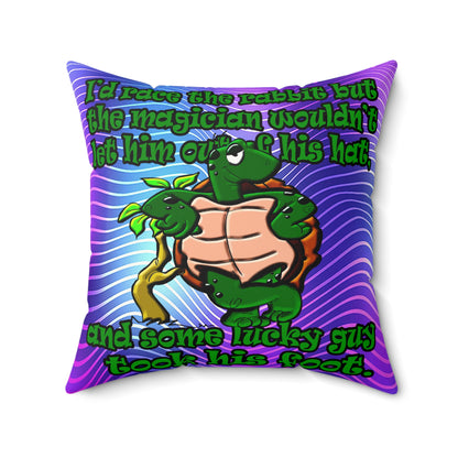 turtle race - Faux Suede Square Pillow - (purple wave)