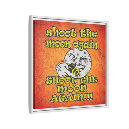 shoot the moon again - framed canvas art (burnt orange)