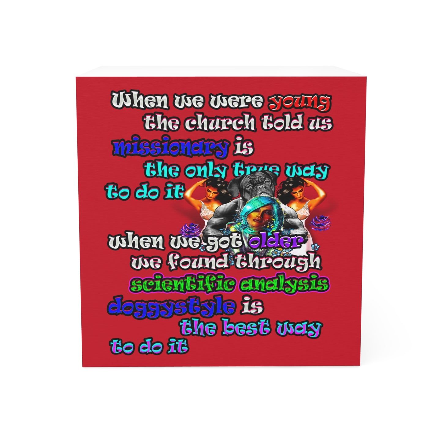doggystyle - note cube (dark red)