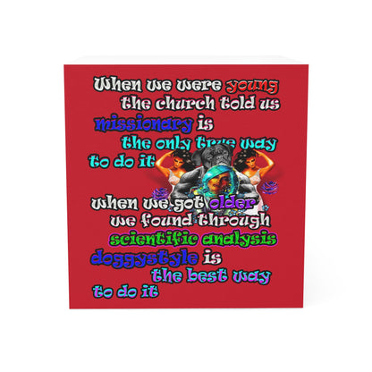 doggystyle - note cube (dark red)