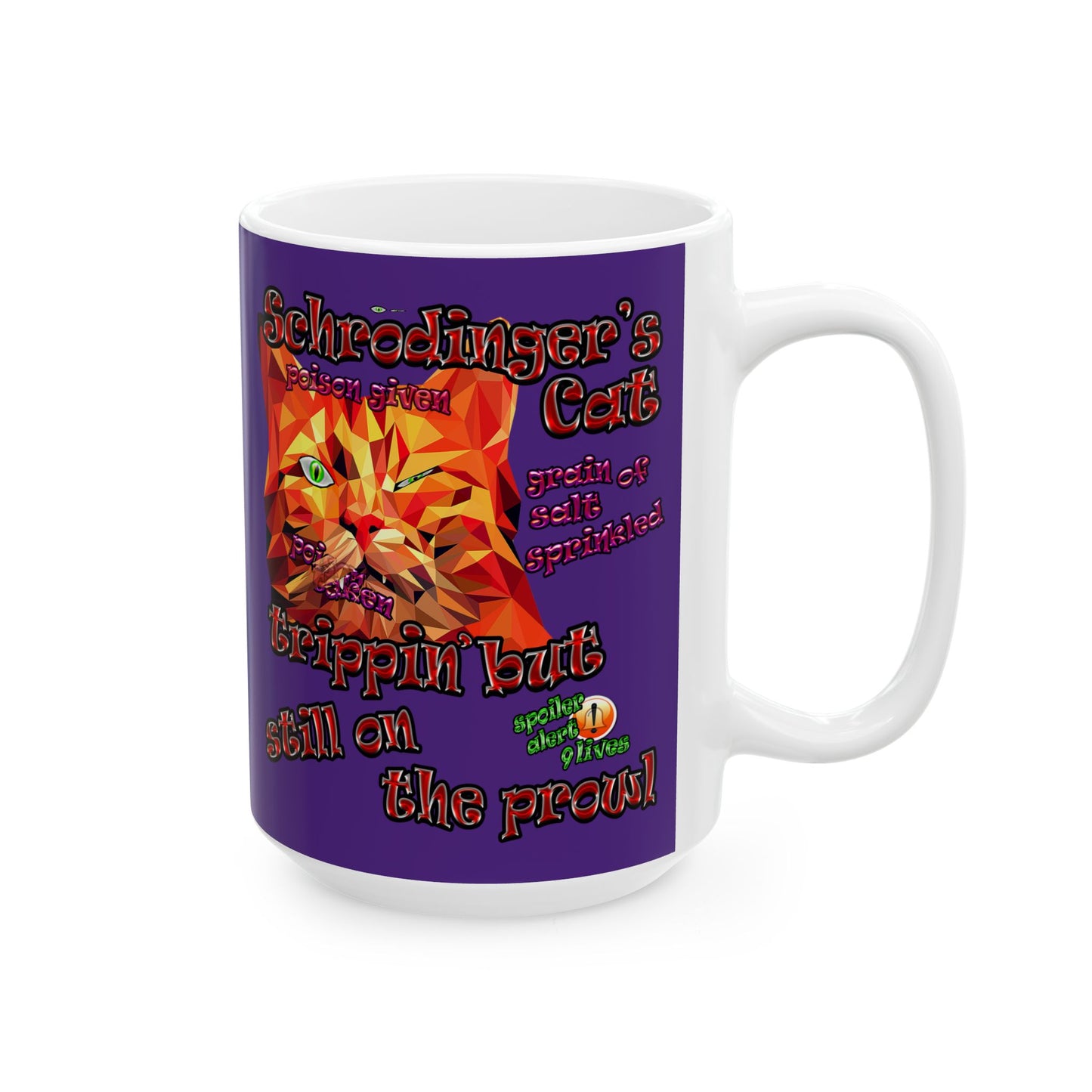 schrodinger's cat - White Mug (purple)