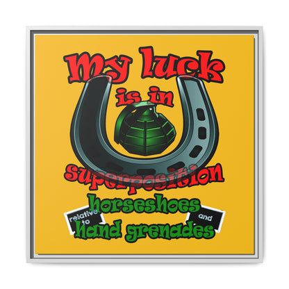 my luck - framed canvas art (yellow)