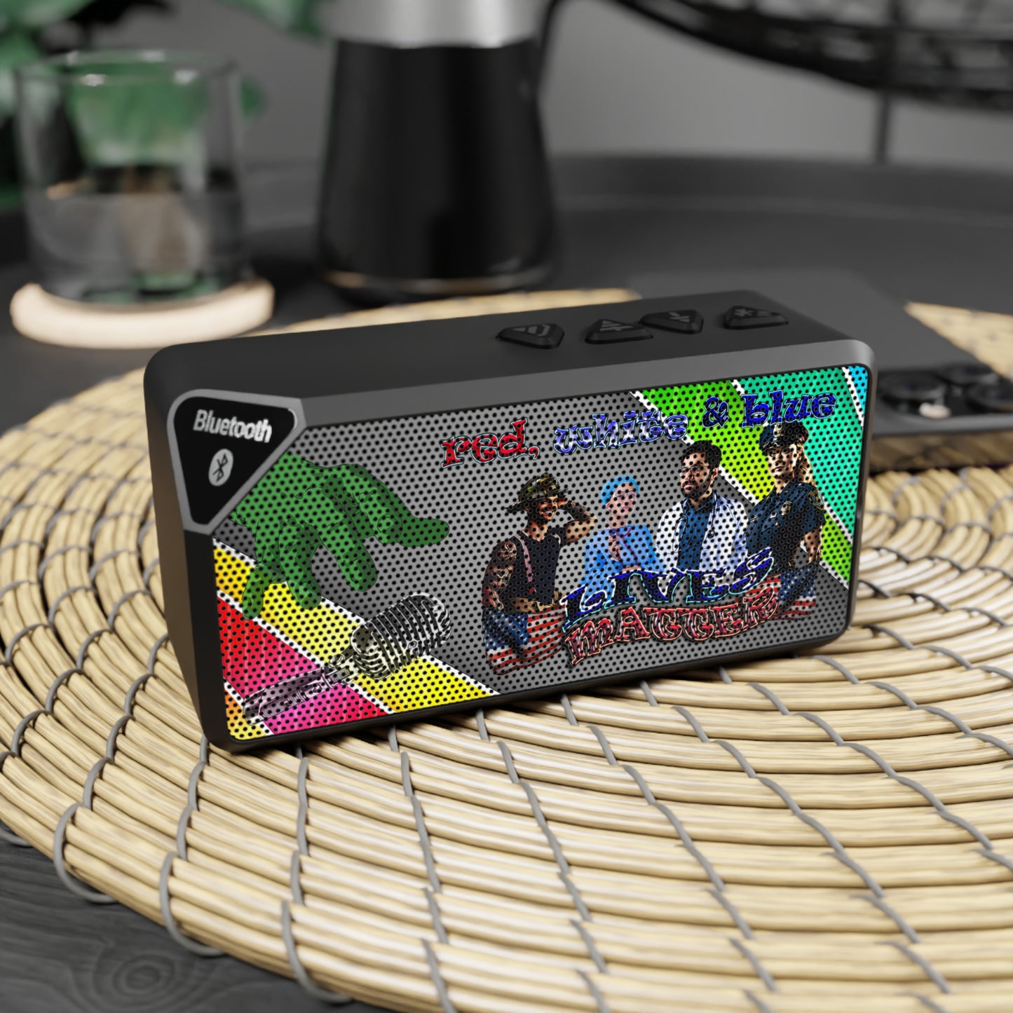 rw&b lives matter - Jabba Bluetooth Speaker (rainbow split)