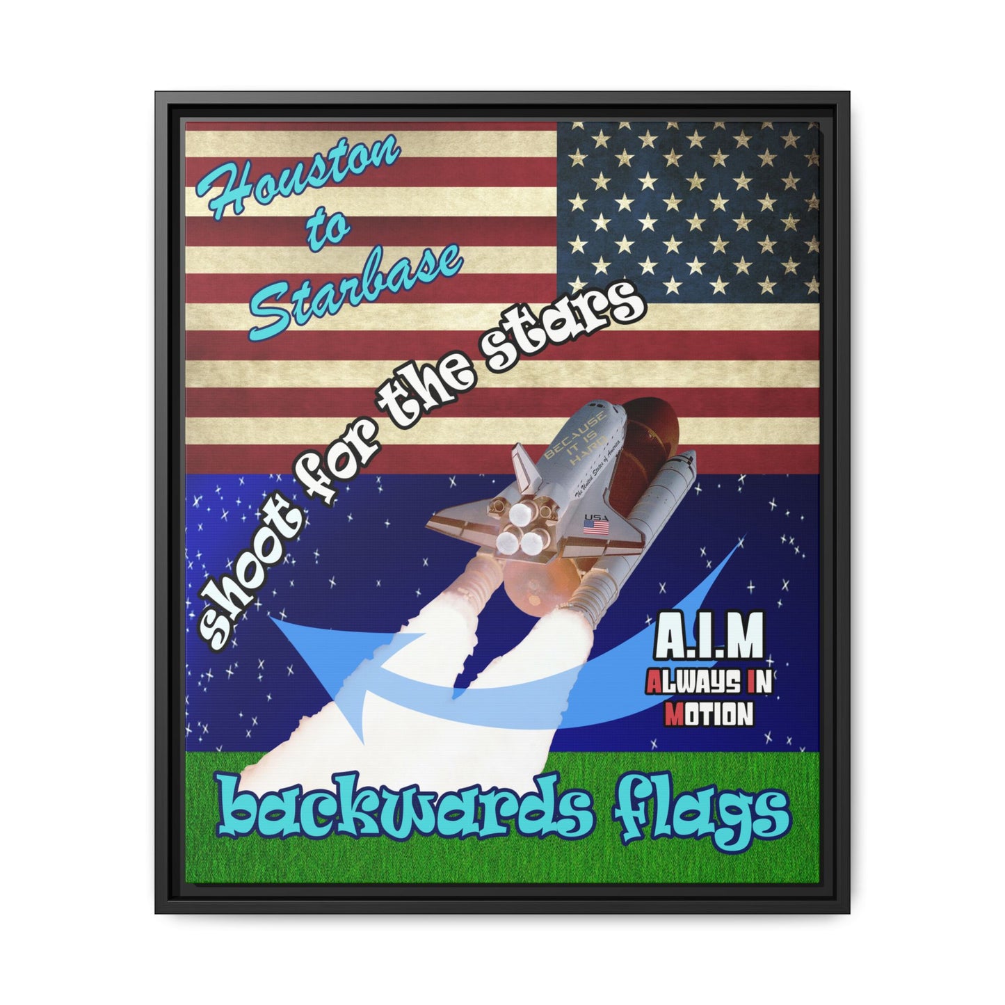 shoot for the stars - framed canvas art ('snoops' background)