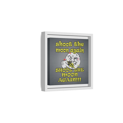 shoot the moon again - framed canvas art (grey-light grey)