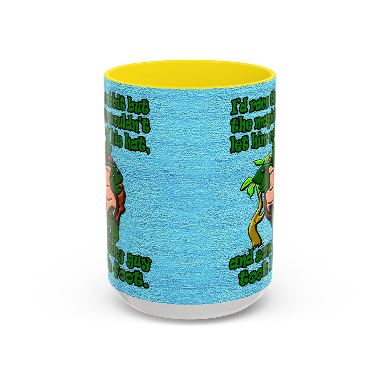 turtle race - Accent Mug (faded dark blue)