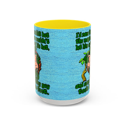 turtle race - Accent Mug (faded dark blue)