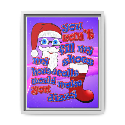 santa's shoes - framed canvas art (purple-pink wave)