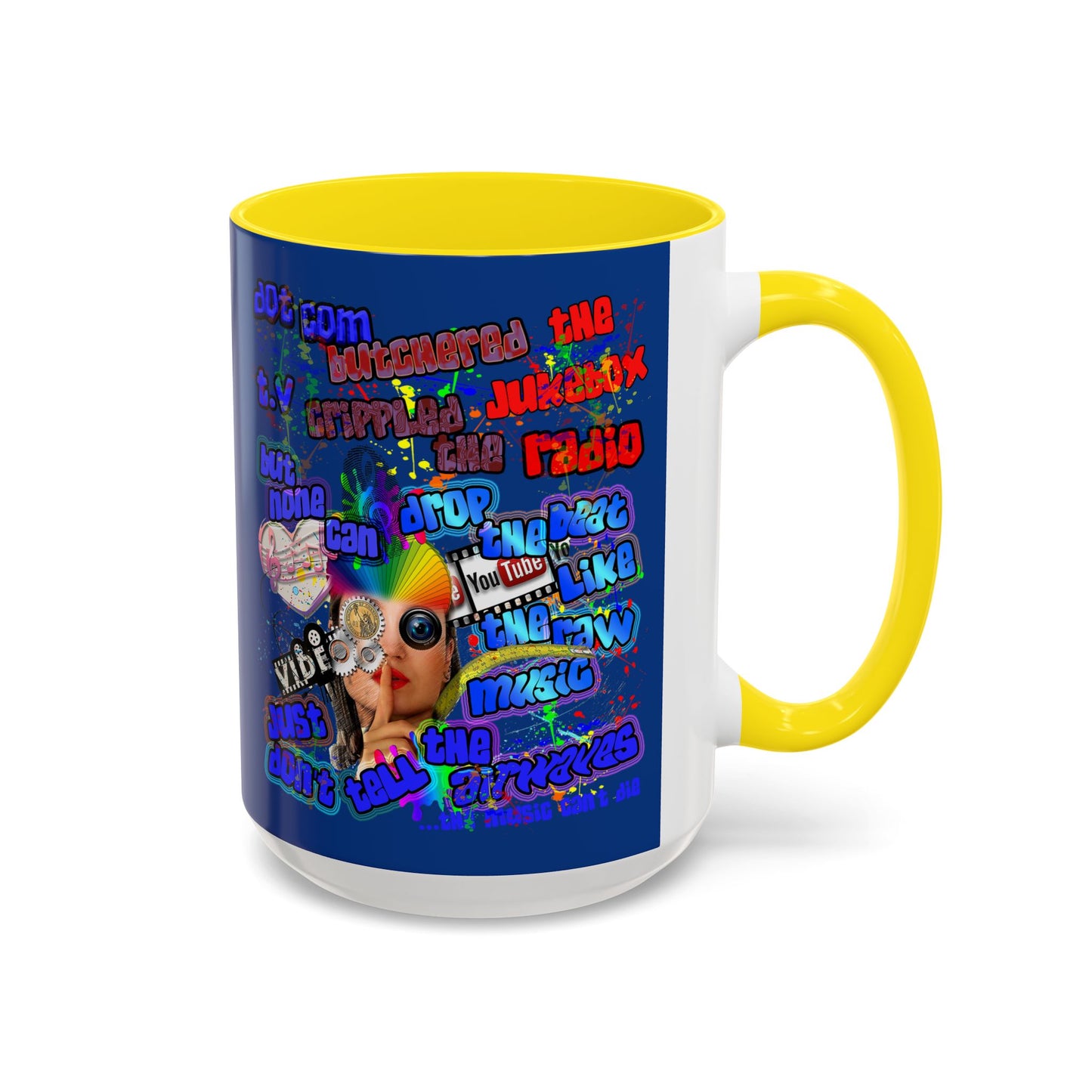 drop the beat - Accent Mug (dark blue)