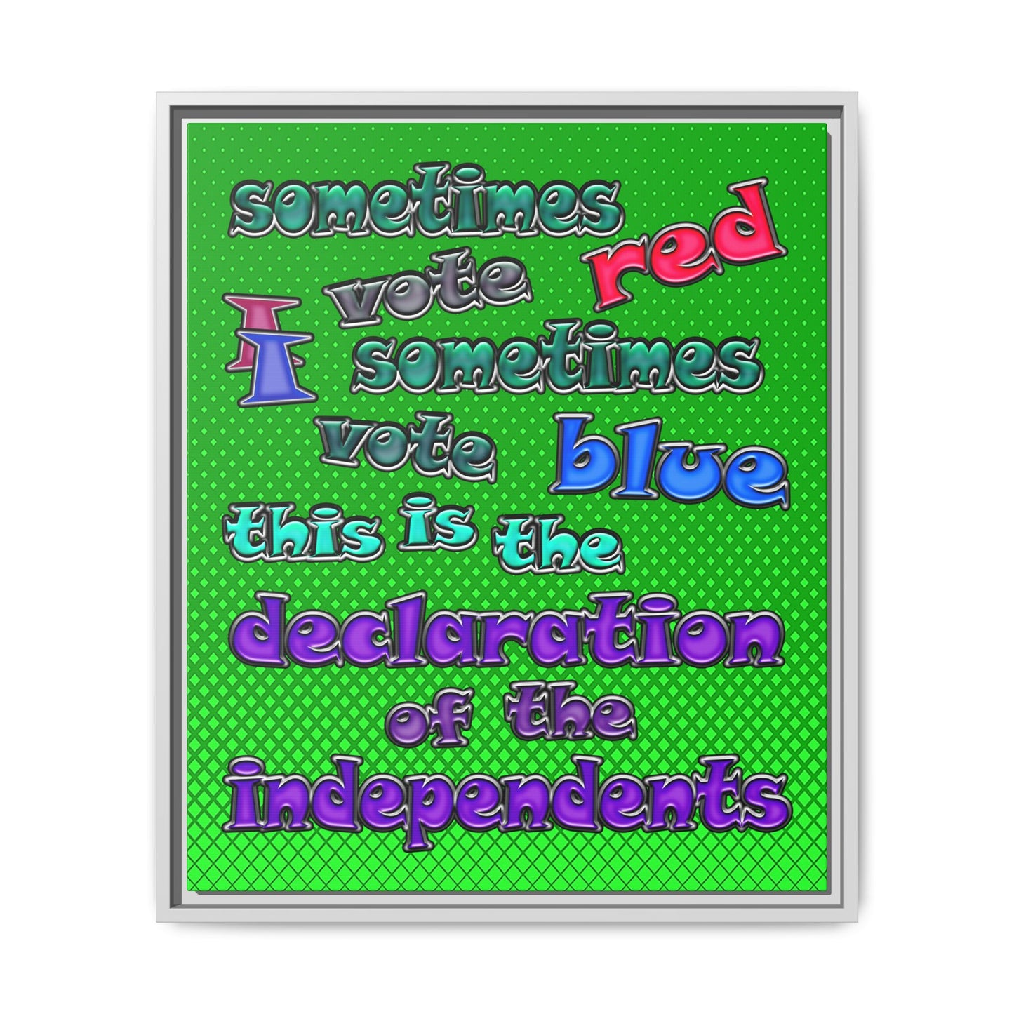 declaration of the independents - framed canvas art (logo green)