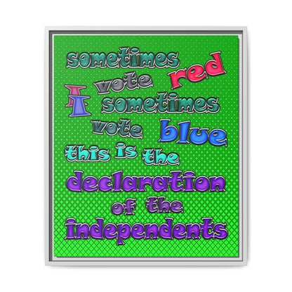 declaration of the independents - framed canvas art (logo green)