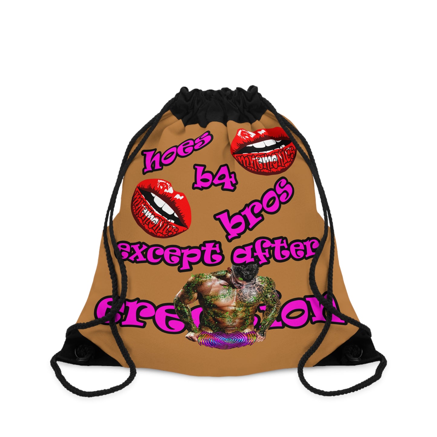 hoes b4 bros - Drawstring Bag (light brown)