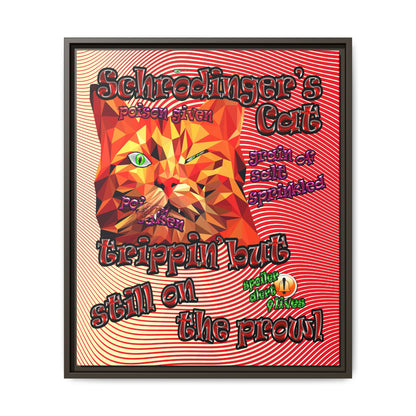 schrodinger's cat - framed canvas art (yellow-orange wave)
