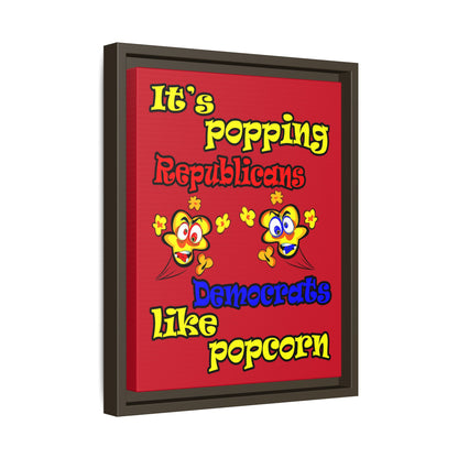 popping like popcorn - framed canvas art (dark red)