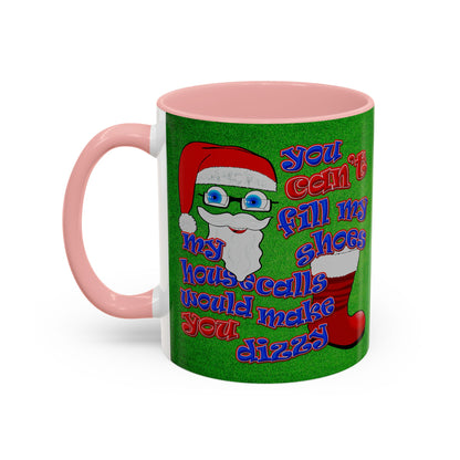 santa's shoes - Accent Mug (green turf)