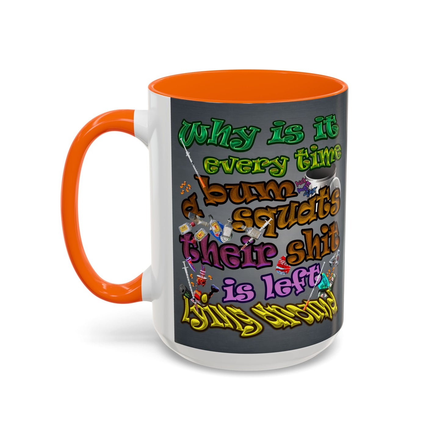 the bum's shit - Accent Mug (grey-light grey)