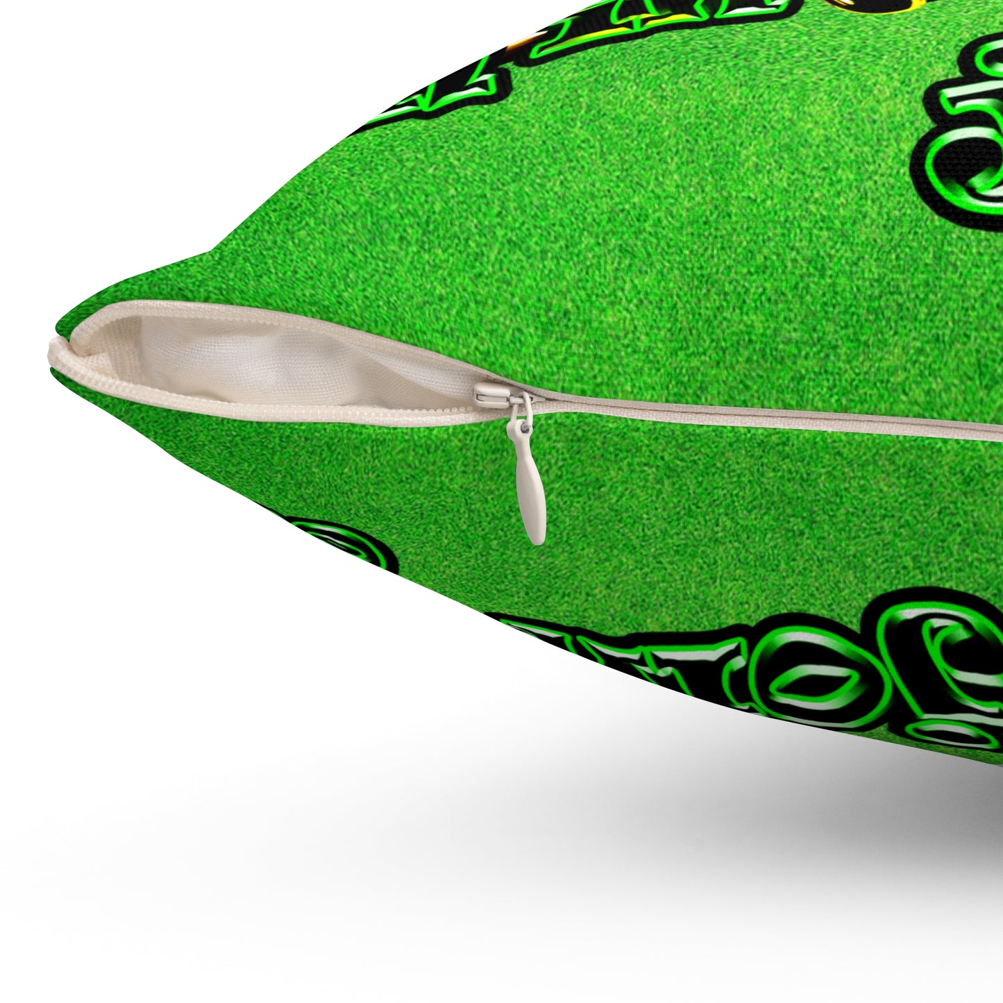 og - Spun Polyester Square Pillow - (green turf)