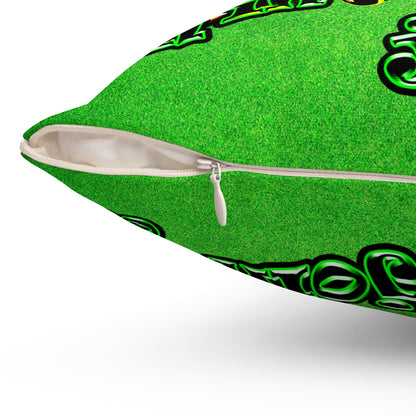 og - Spun Polyester Square Pillow - (green turf)