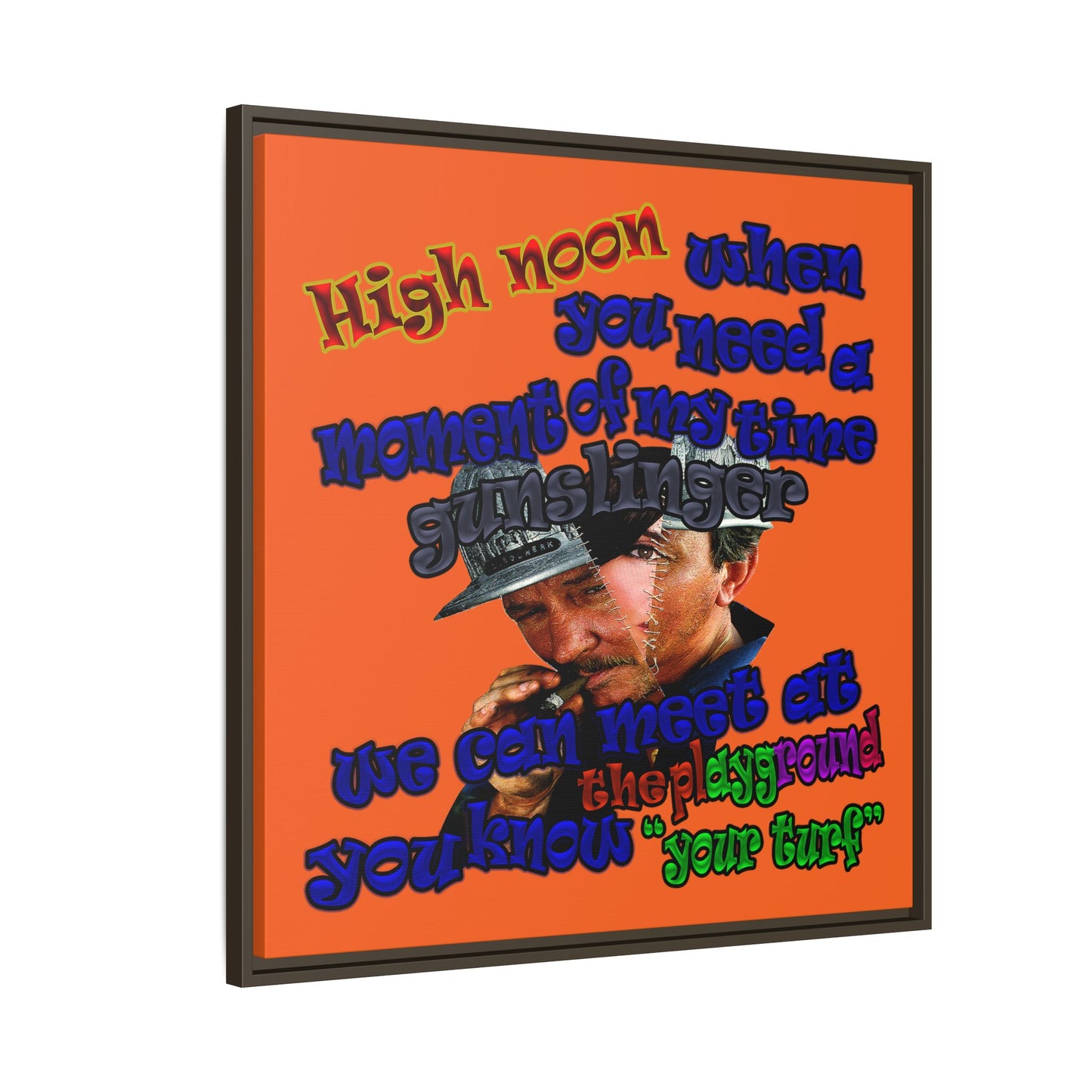 high noon - framed canvas art (orange)